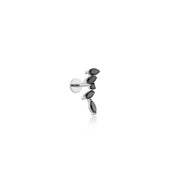 Asimetrik Markiz Form Mavi Taşlı Altın Piercing