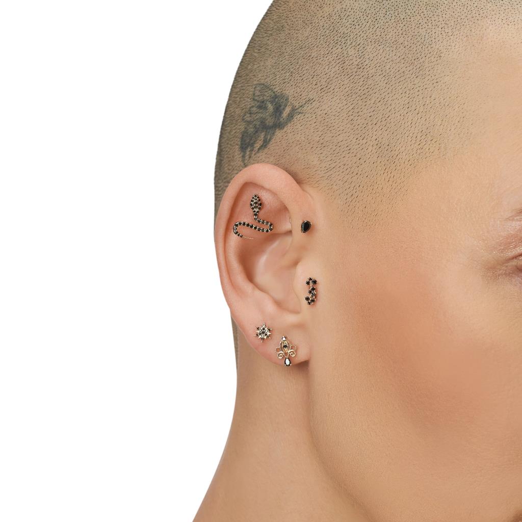 Mistero Damla Kesim Siyah Pırlanta Piercing