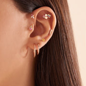 Mitis Multicolor Safir Taşlı Rose Altın Piercing