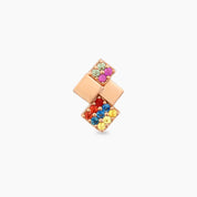 Mitis Multicolor Safir Taşlı Rose Altın Piercing