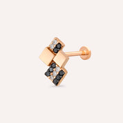 Mitis Pırlanta ve Siyah Pırlanta Taşlı Rose Gold Piercing