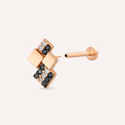 Mitis Pırlanta ve Siyah Pırlanta Taşlı Rose Gold Piercing