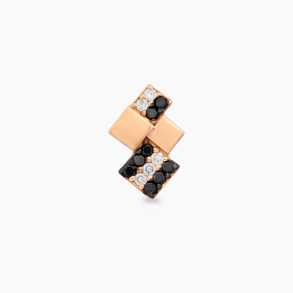 Mitis Pırlanta ve Siyah Pırlanta Taşlı Rose Gold Piercing