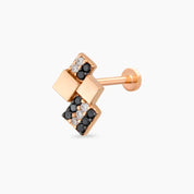 Mitis Pırlanta ve Siyah Pırlanta Taşlı Rose Gold Piercing