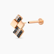 Mitis Pırlanta ve Siyah Pırlanta Taşlı Rose Gold Piercing