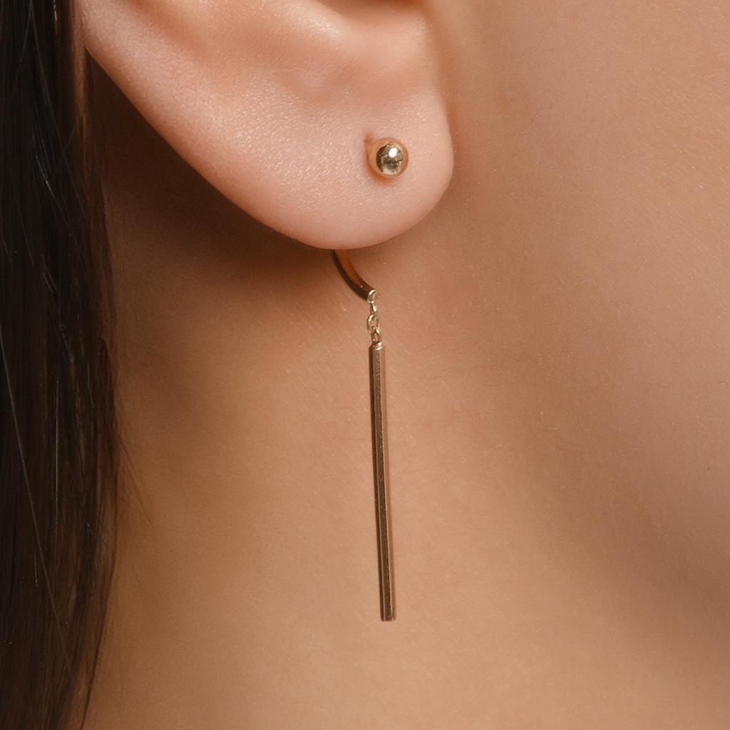 Mocha Pin Mini Top Sallantılı Çubuk Altın Relax Piercing