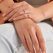 Moon 0.09 CT Multicolor Safir Taşlı Beyaz Altın Yüzük