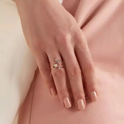 Moon 0.09 CT Multicolor Safir Taşlı Rose Altın Yüzük