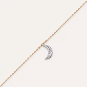 Moon Pırlanta Taşlı Rose Altın Halhal