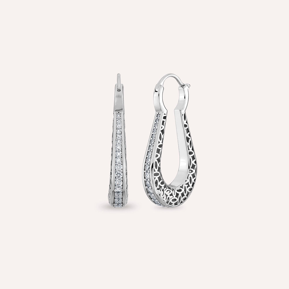 Myah 1.17 CT Pırlanta Taşlı Beyaz Altın Küpe