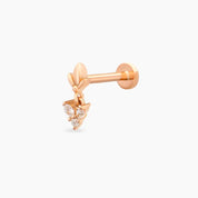 Navi Pırlanta Taşlı Rose Altın Piercing