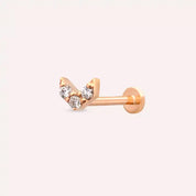 Navi Pırlanta Taşlı Rose Altın Piercing