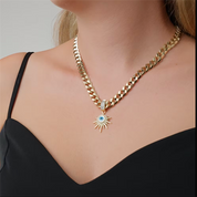 Nazar Boncuklu Taşlı Charm