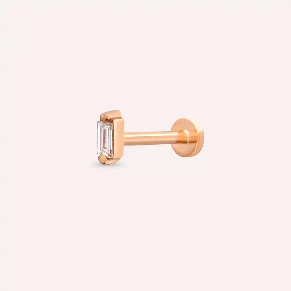 Neat Pırlanta Taşlı Rose Altın Piercing