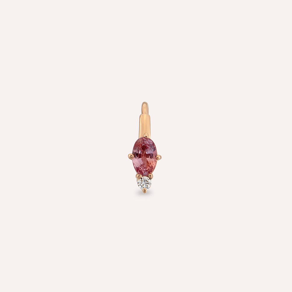 Nell 0.38 CT Purple Safir ve Pırlanta Taşlı Rose Altın Halka Piercing