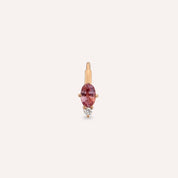 Nell 0.38 CT Purple Safir ve Pırlanta Taşlı Rose Altın Halka Piercing