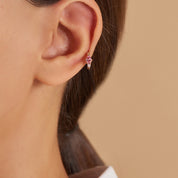 Nell 0.38 CT Purple Safir ve Pırlanta Taşlı Rose Altın Halka Piercing