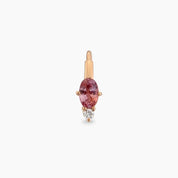 Nell 0.38 CT Purple Safir ve Pırlanta Taşlı Rose Altın Halka Piercing