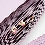 Nest Pink Safir Taşlı Rose Altın Piercing