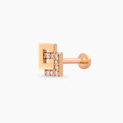 Nest Pırlanta Taşlı Rose Altın Piercing