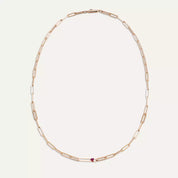 Nest Yakut ve Pırlanta Taşlı Rose Altın Kolye