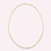 Nest Zümrüt ve Pırlanta Taşlı Rose Altın Kolye