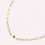 Nest Zümrüt ve Pırlanta Taşlı Rose Altın Kolye