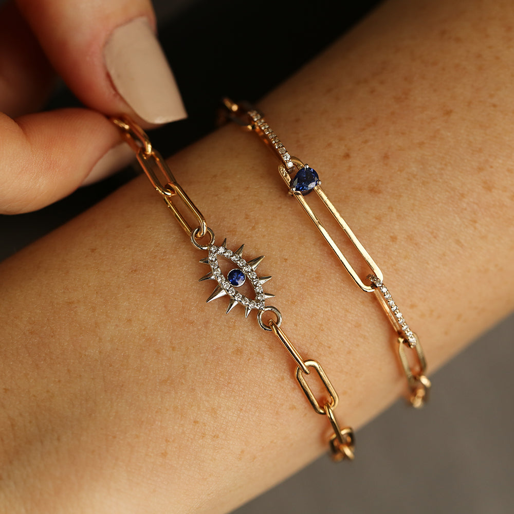 Nixie 0.14 CT Safir ve Pırlanta Taşlı Bileklik