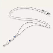 Nixie Safir ve Pırlanta Taşlı Beyaz Altın Kolye