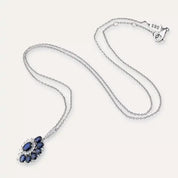 Nocta Safir ve Pırlanta Taşlı Beyaz Altın Kolye