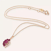 Nocta Yakut ve Pırlanta Taşlı Rose Altın Kolye