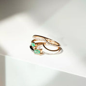 Noctura Zümrüt ve Pırlanta Taşlı Siyah Mineli Yüzük