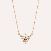 Nova 0.18 CT Baget Pırlanta Taşlı Rose Altın Kolye