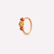 Nura Multicolor Safir Taşlı Rose Altın Halka Piercing