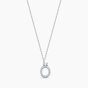 Ö Harf 0.12 CT Pırlanta Taşlı Beyaz Altın Kolye