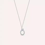 Ö Harf 0.12 CT Pırlanta Taşlı Beyaz Altın Kolye