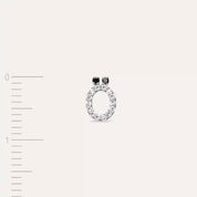 Ö Harf Pırlanta Taşlı Beyaz Altın Tek Küpe