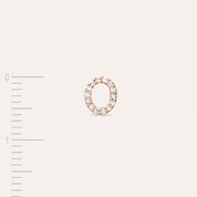 O Harf Pırlanta Taşlı Rose Altın Tek Küpe