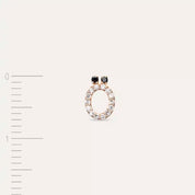 Ö Harf Pırlanta Taşlı Rose Altın Tek Küpe