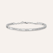 Oblong 0.41 CT Pırlanta Taşlı Beyaz Altın Bilezik