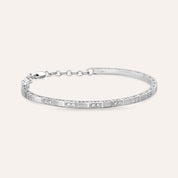 Oblong 0.41 CT Pırlanta Taşlı Beyaz Altın Bilezik