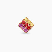 Ombre Multicolor Safir Taşlı Rose Altın Piercing