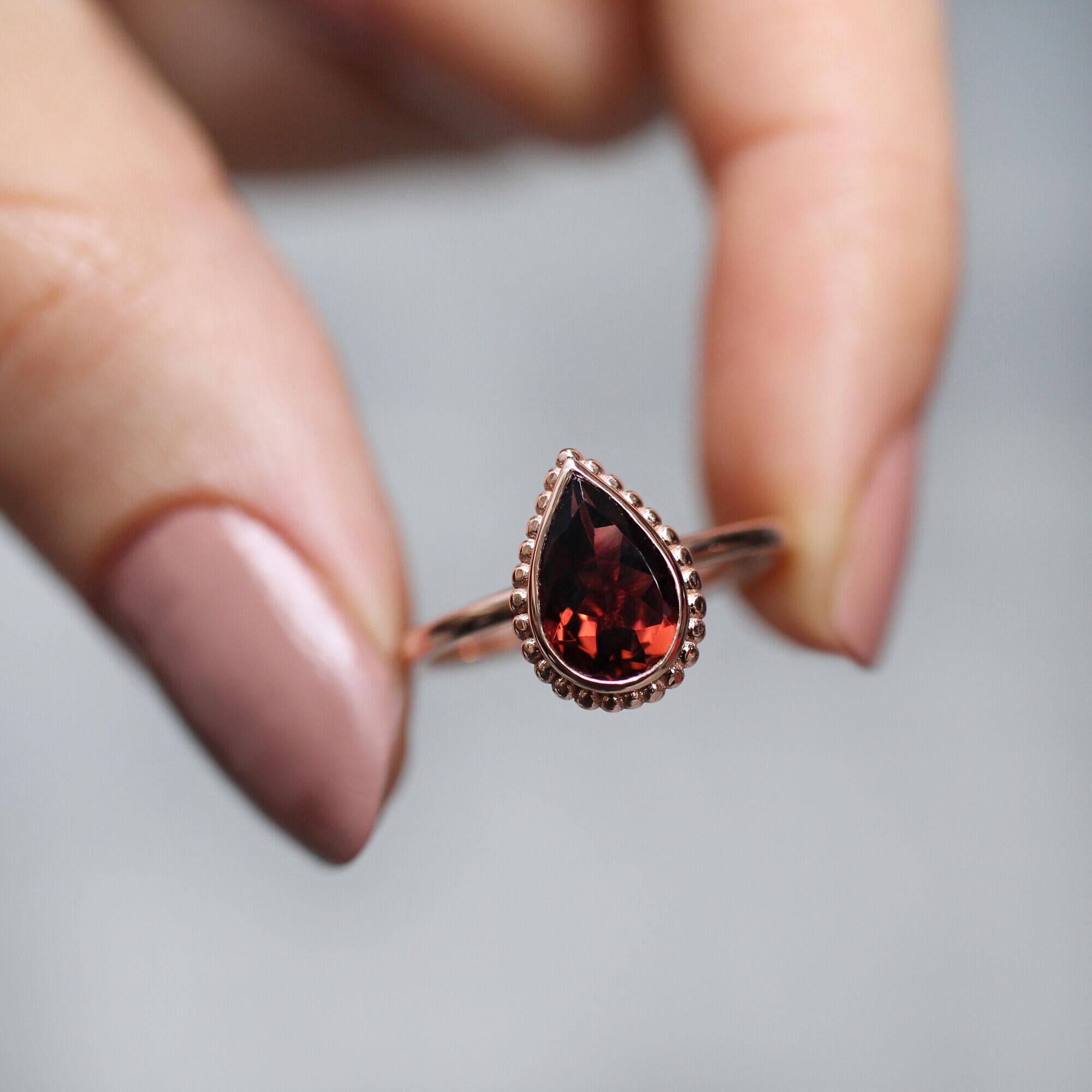 Özel Tasarım Damla Turmalin Yüzük