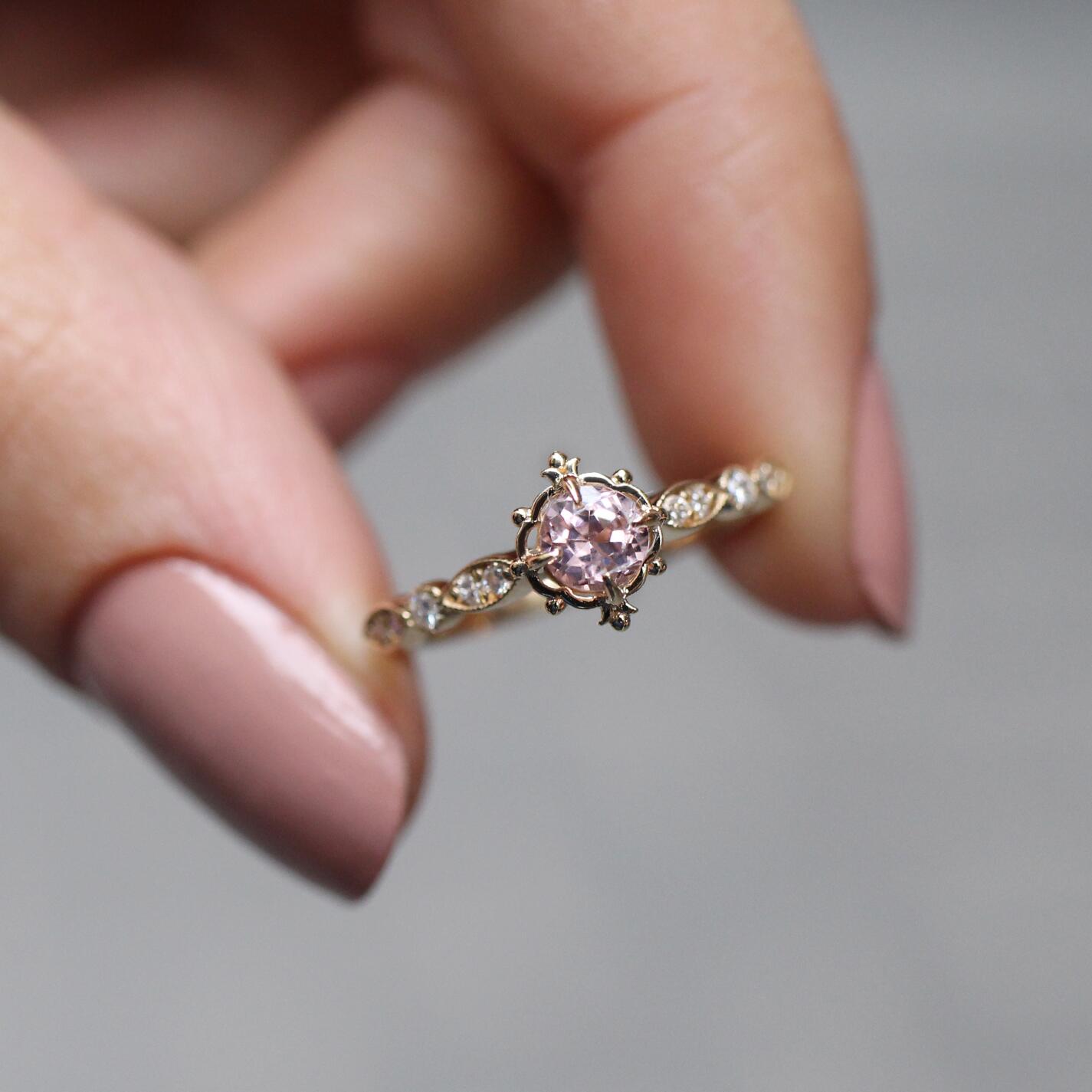 Özel Tasarım Mila Morganite & Pırlanta Yüzük