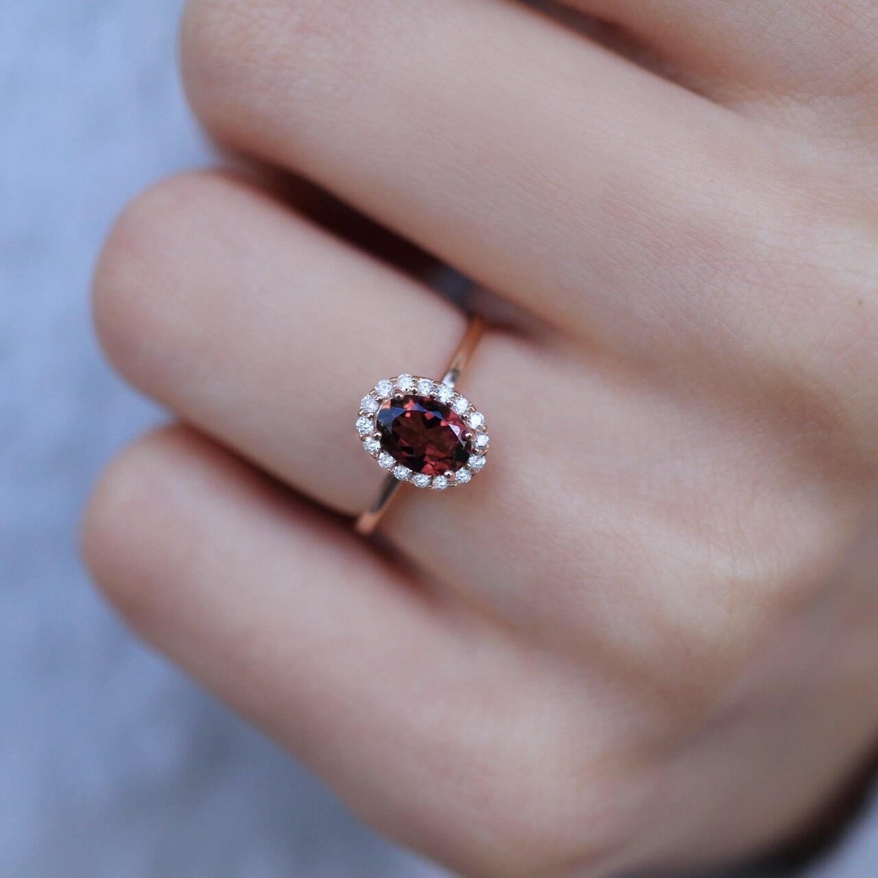 Özel Tasarım Oval Pembe Turmalin & Pırlanta Yüzük