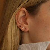 Paio Yakut Taşlı Rose Altın Küpe