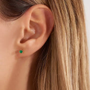 Paio Zümrüt Taşlı Rose Altın Küpe