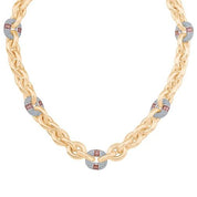 Pembe Taşlı Halka Detaylı Kolye