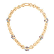 Pembe Taşlı Halka Detaylı Kolye