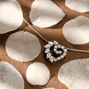 Peri 0.87 CT Damla Kesim Pırlanta Taşlı Beyaz Altın Kolye